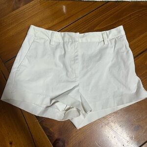 H&M Cream High Waist Shorts Tailored Cotton Blend